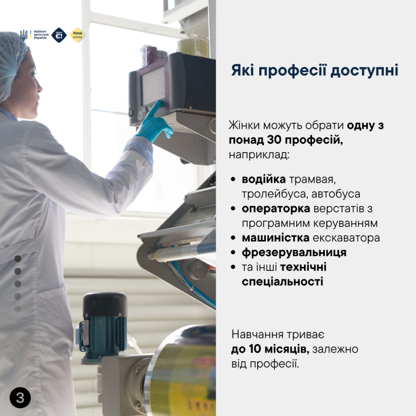 В уряді пояснили, як жінкам безоплатно опанувати технічну або робітничу професію (фото)