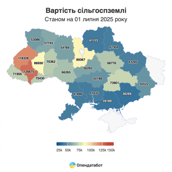 Вартість гектара землі в Україні зросла на 60% після запуску земельного ринку – «Опендатабот»