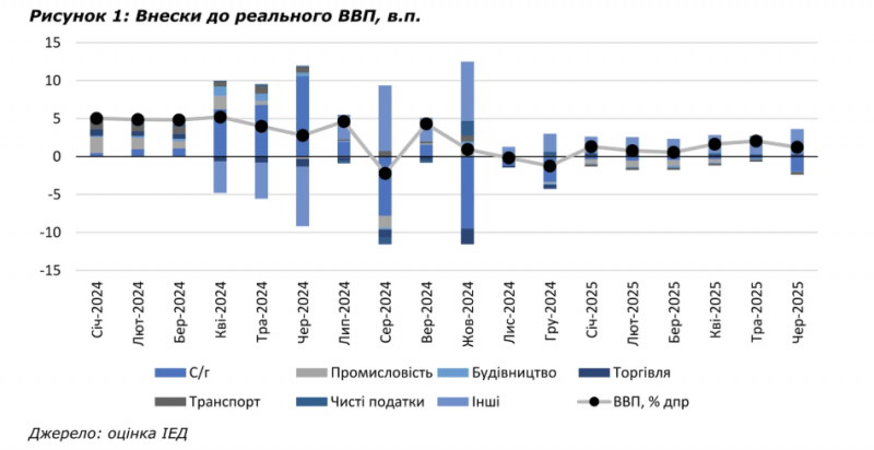 Зростання ВВП України сповільнилося до 1,3% — ІЕД