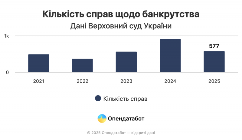 За пів року 577 людей офіційно стали банкрутами — Опендатабот