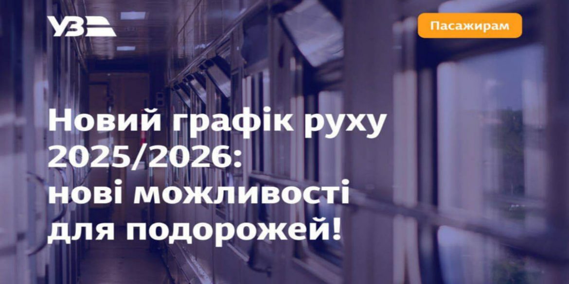 Графік руху Укрзалізниці 2025/2026: нові поїзди та маршрути до Європи