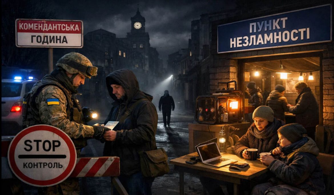 Комендантська година Україна 2026: хто може пересуватися вночі через відключення світла та як працюють Пункти незламності