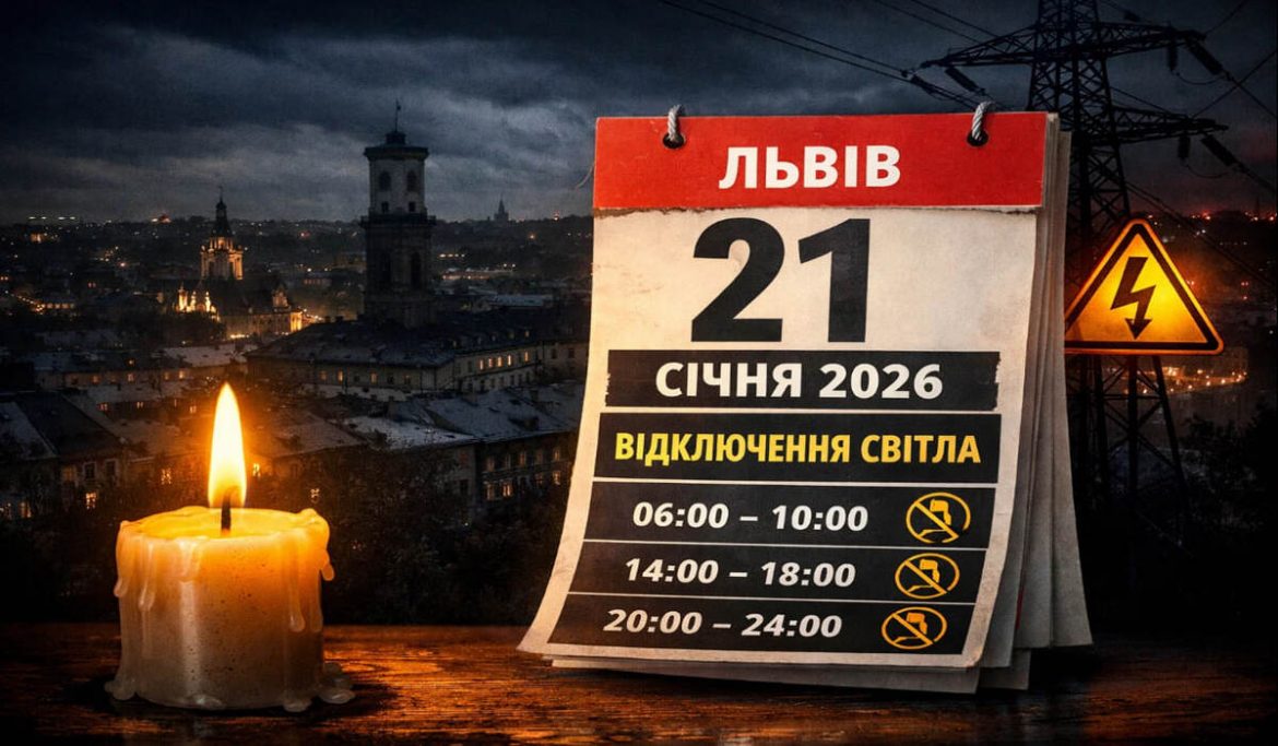 Графік відключень світла у Львові на 21 січня 2026 року