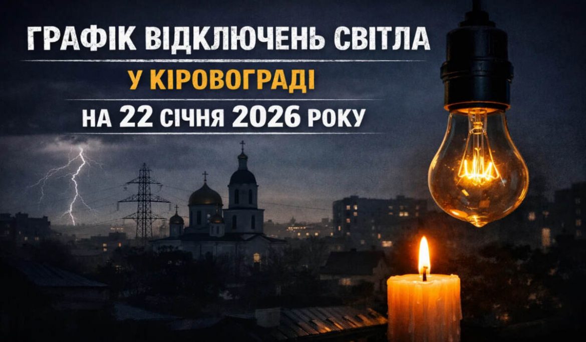 Графік відключень світла у Кіровограді на 22 січня 2026 року