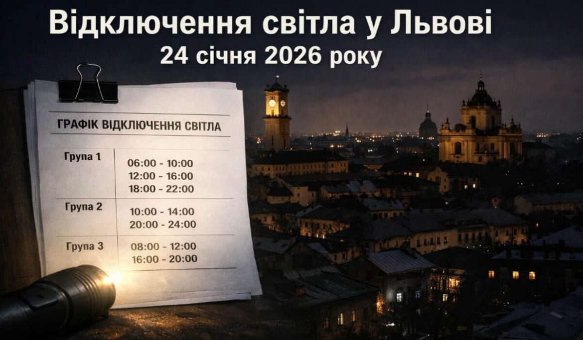 Графік відключень світла у Львові на 24 січня 2026 року