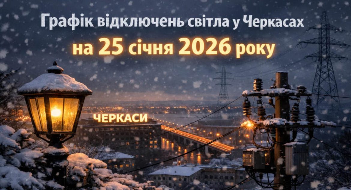 Графік відключень світла у Черкасах на 25 січня 2026 року