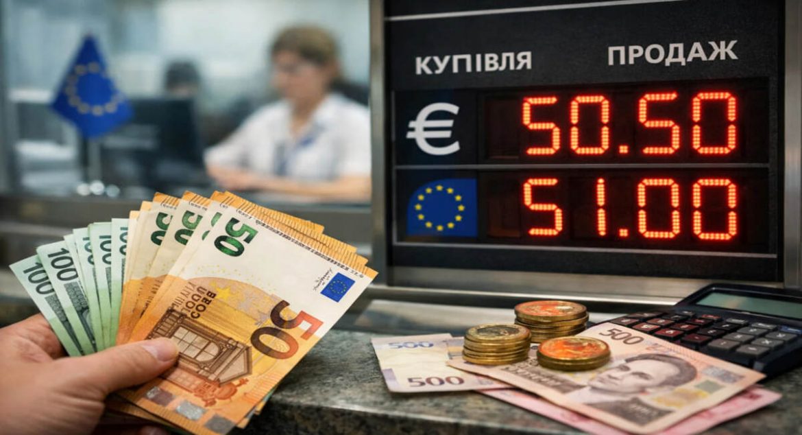 Євро в Україні перетнув 51 грн: готівковий курс у банках та обмінниках на 26 січня