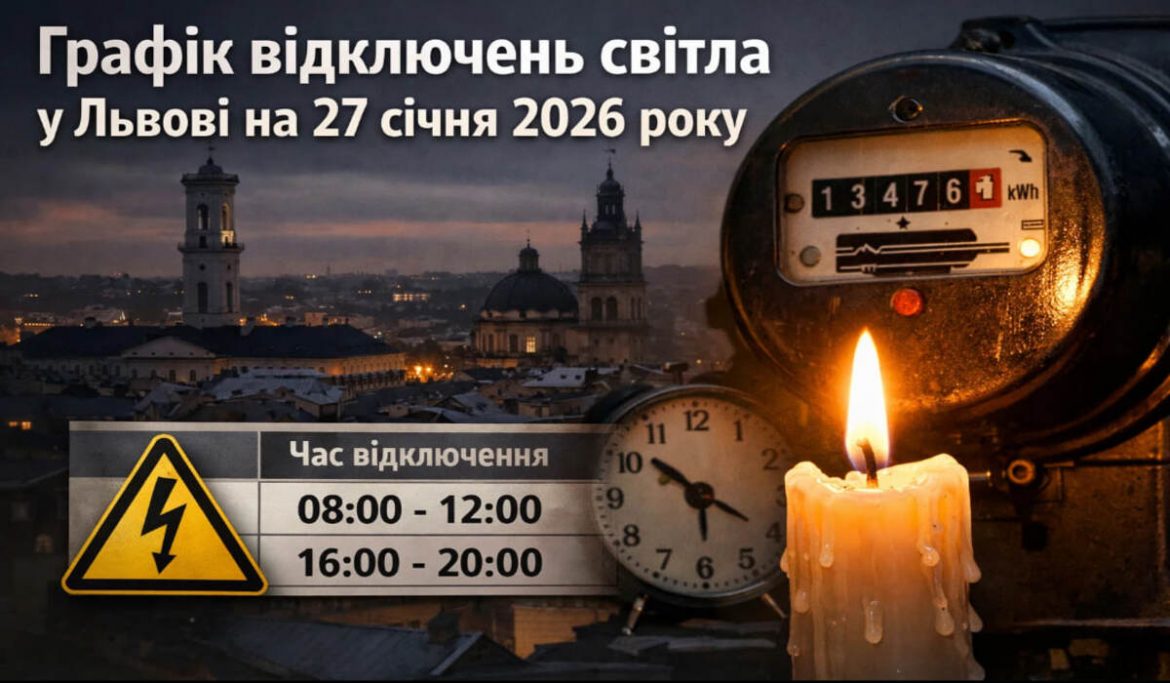 Графік відключень світла у Львові на 27 січня 2026 року