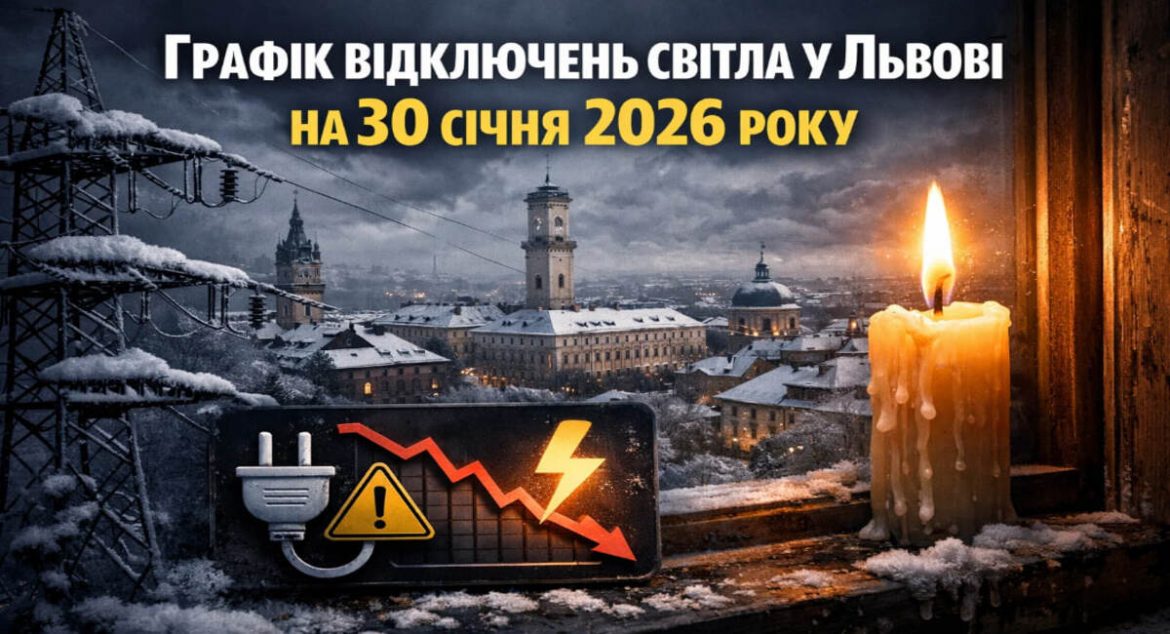 Графік відключень світла у Львові на 30 січня 2026 року