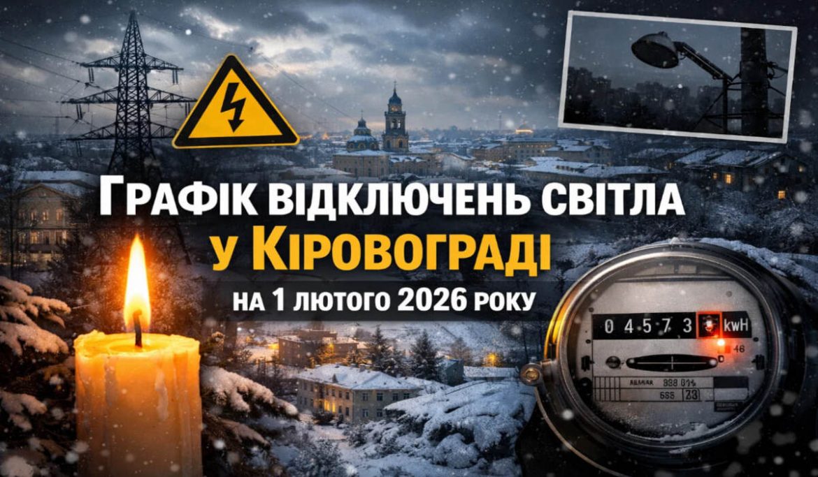 Графік відключень світла у Кіровограді на 1 лютого 2026 року