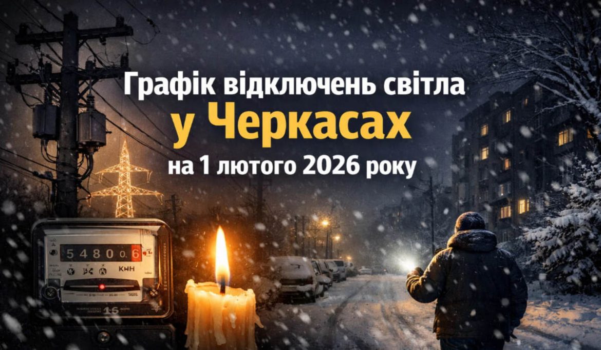 Графік відключень світла у Черкасах на 1 лютого 2026 року