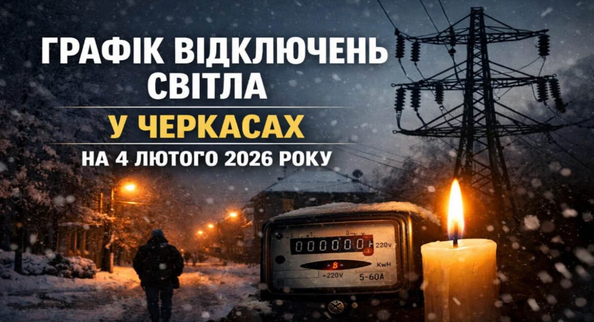 Графік відключень світла у Черкасах на 4 лютого 2026 року