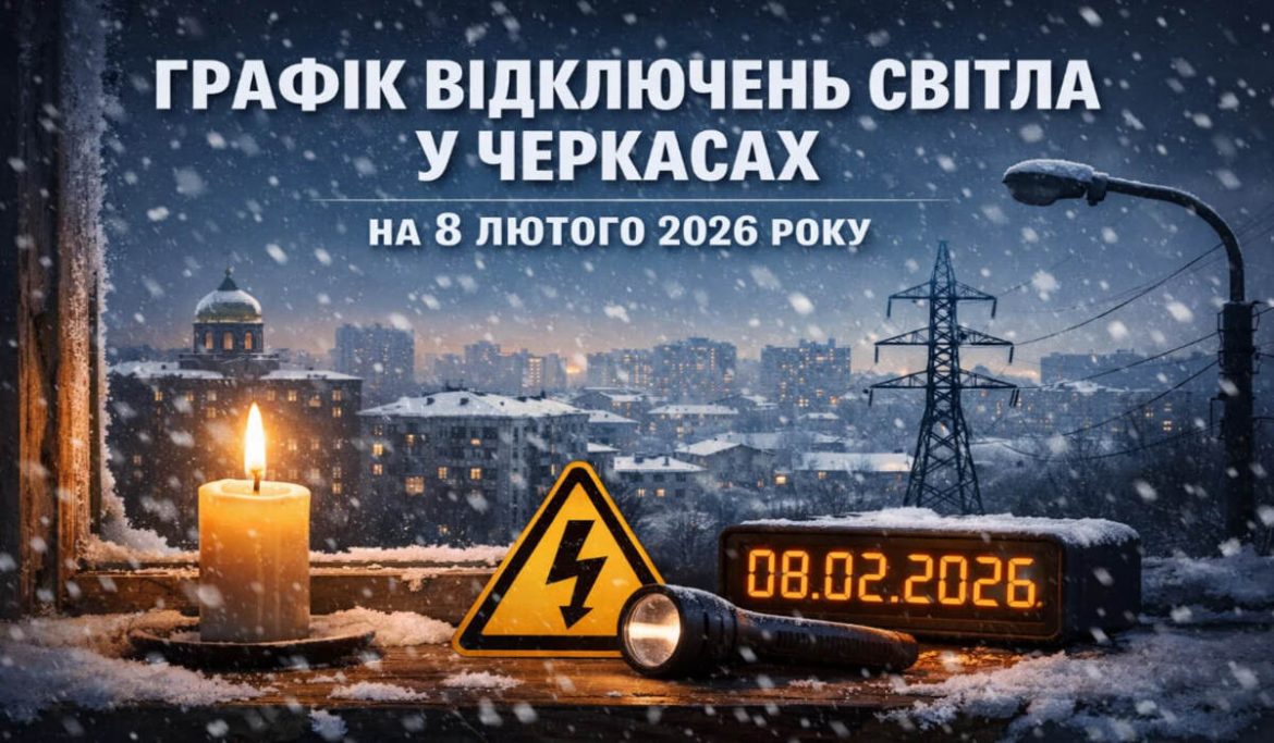 Графік відключень світла у Черкасах на 8 лютого 2026 року