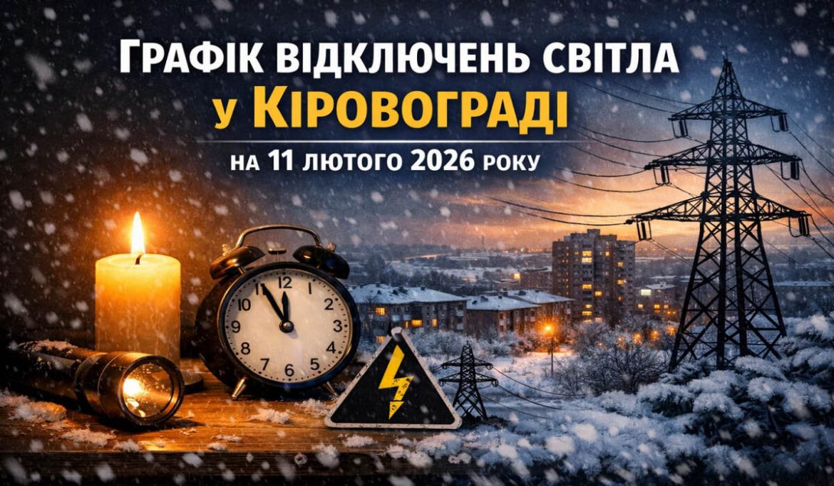 Графік відключень світла у Кіровограді на 11 лютого 2026 року