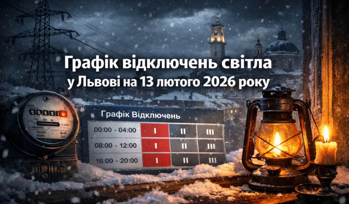 Графік відключень світла у Львові на 13 лютого 2026 року