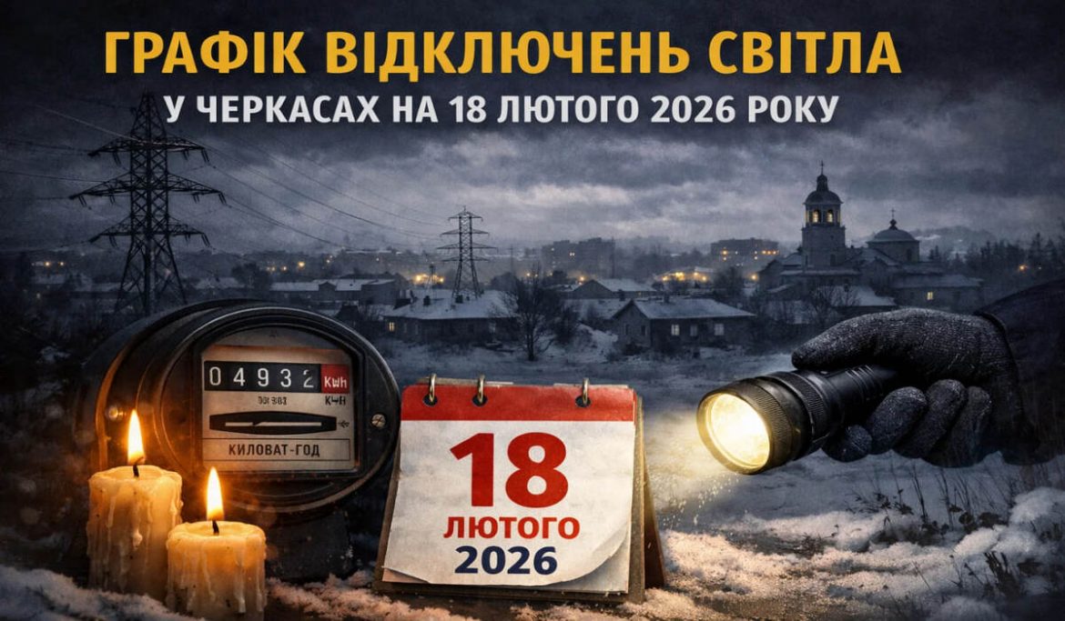 Графік відключень світла у Черкасах на 18 лютого 2026 року