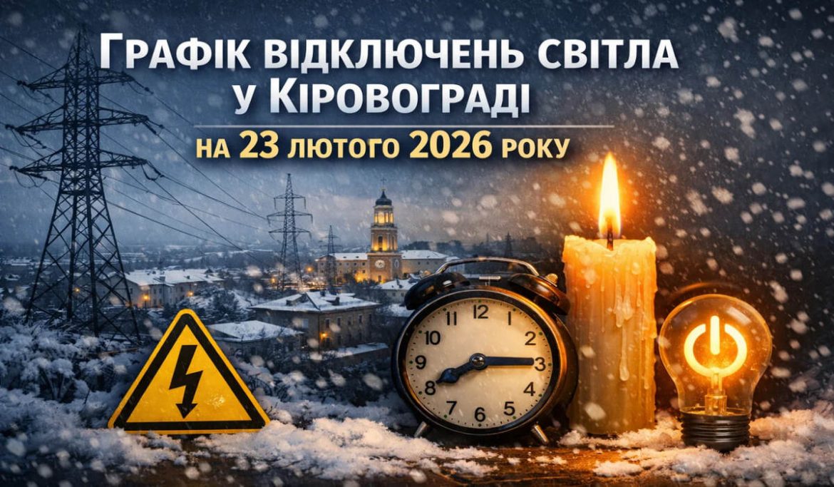 Графік відключень світла у Кіровограді на 23 лютого 2026 року