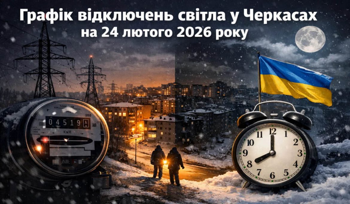 Графік відключень світла у Черкасах на 24 лютого 2026 року