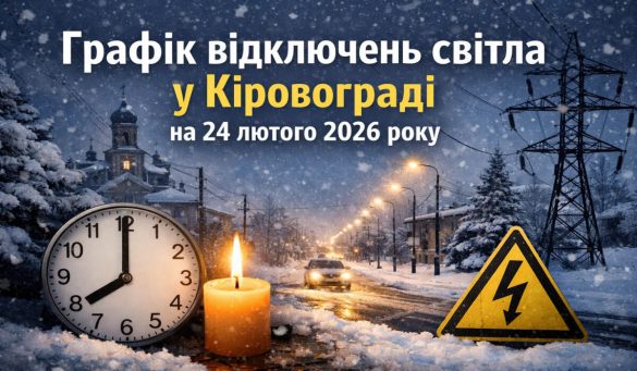 Графік відключень світла у Кіровограді на 24 лютого 2026 року