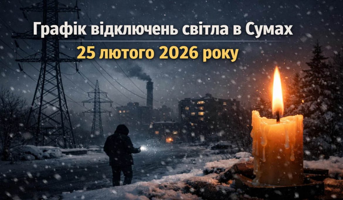 Графік відключень світла в Сумах 25 лютого 2026 року
