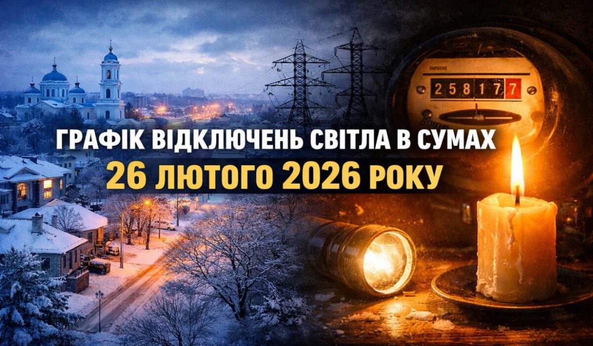 Графік відключень світла в Сумах 26 лютого 2026 року