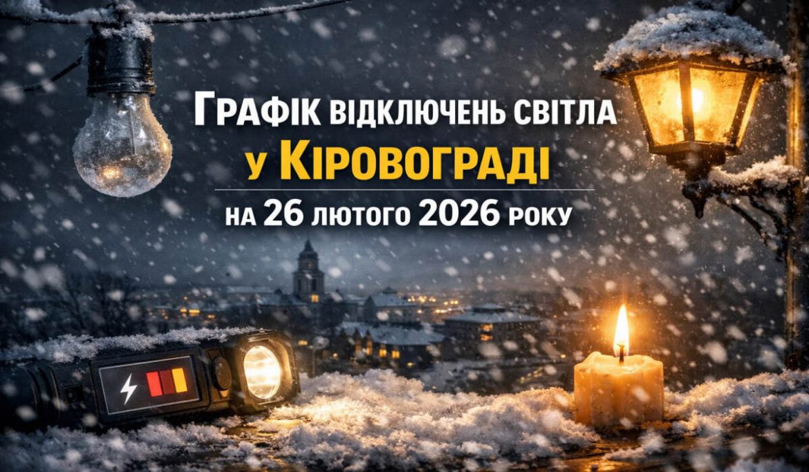 Графік відключень світла у Кіровограді на 26 лютого 2026 року