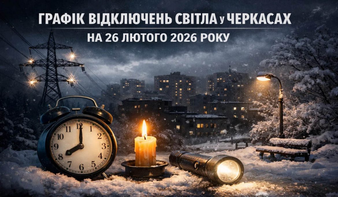 Графік відключень світла у Черкасах на 26 лютого 2026 року