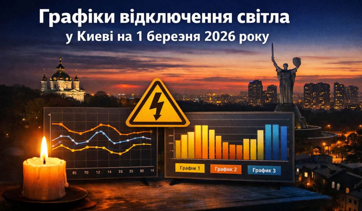 Графіки відключення світла у Києві на 1 березня 2026 року