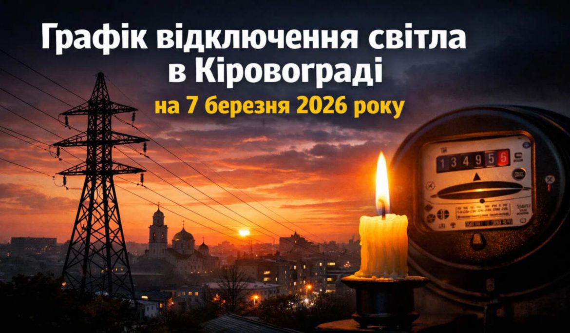 Графік відключений світла в Кіровограді на 7 березня 2026 року