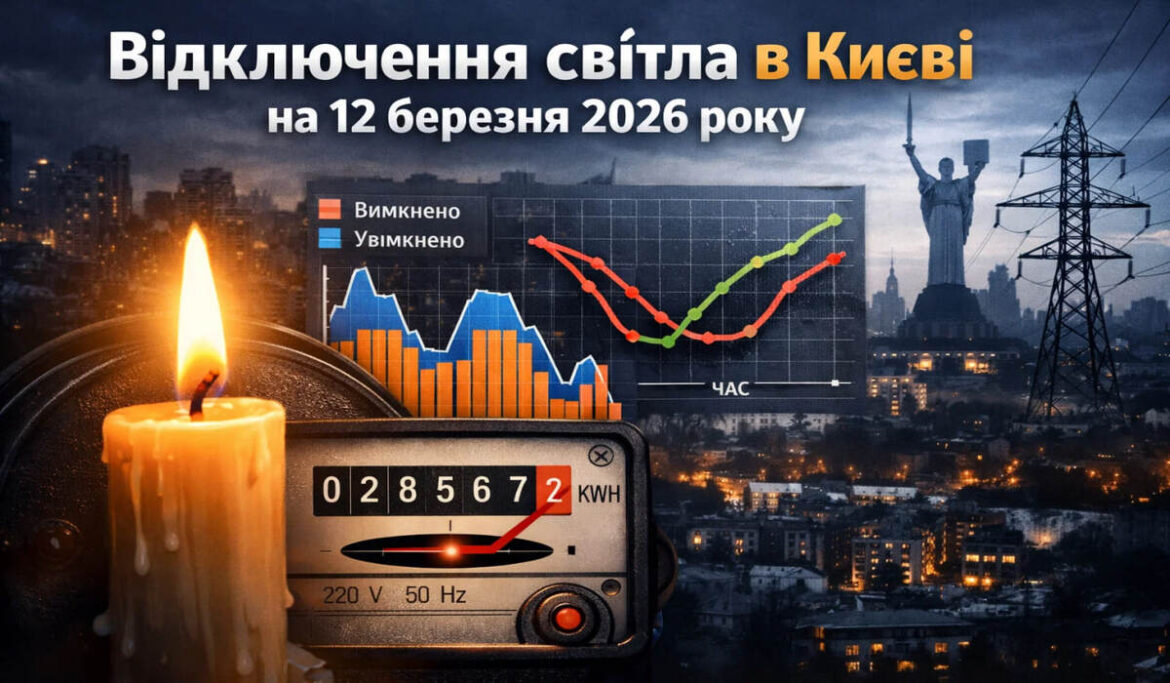 Графіки відключення світла в Києві на 12 березня 2026 року