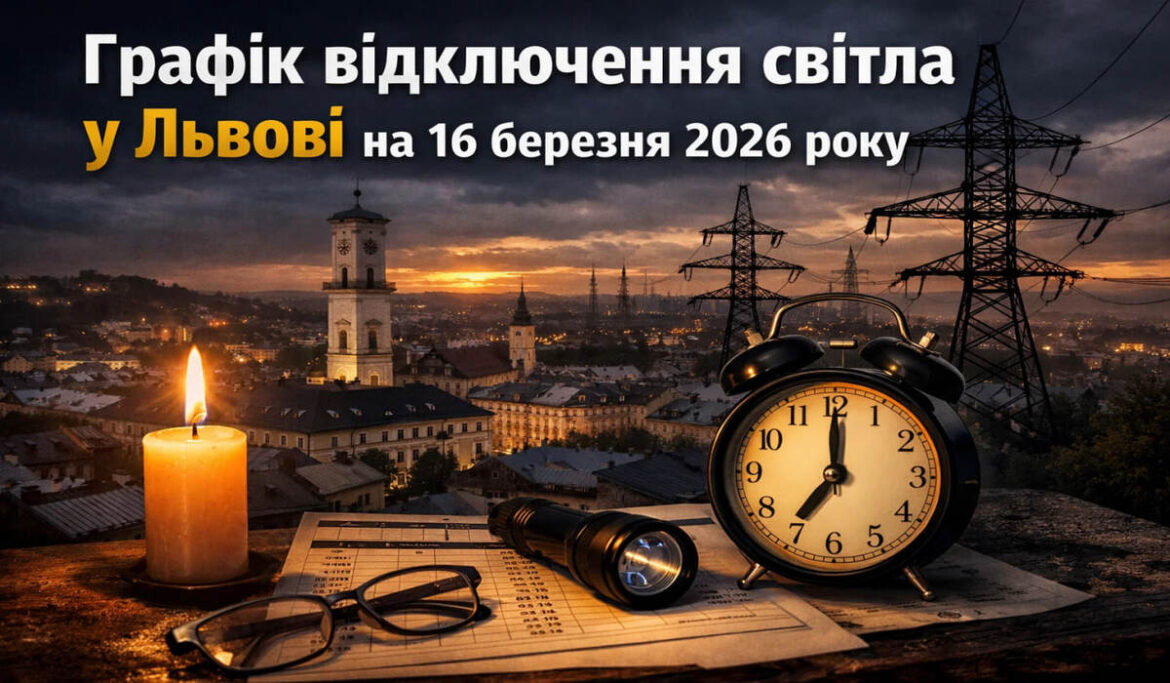 Графік відключень світла у Львові на 16 березня 2026 року