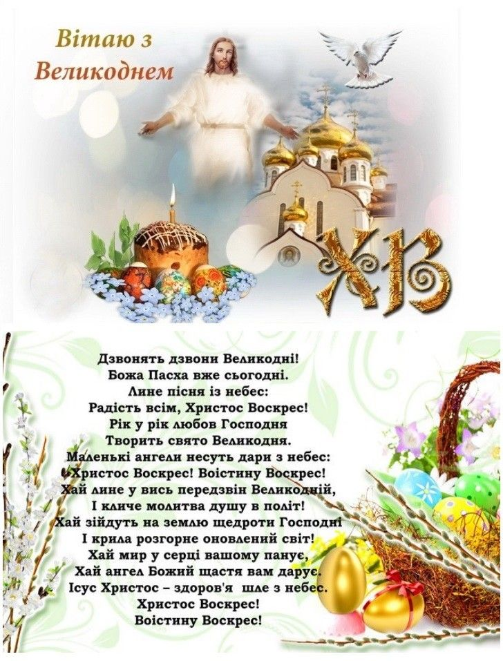 Привітання на Великдень 2026 в Україні: короткі побажання, листівки, картинки та GIF