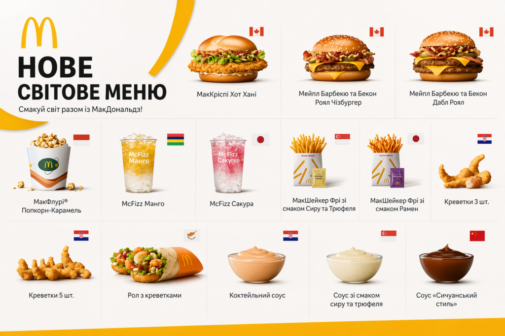Світове меню McDonald’s в Україні з 15 квітня: повний список новинок, ціни, калорії і до коли триватиме акція