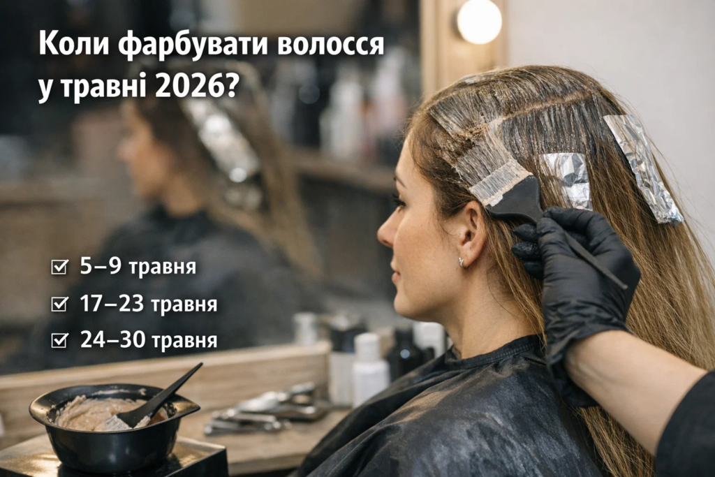 Місячний календар стрижок на травень 2026: коли стригти волосся, фарбуватися і які дні будуть сприятливими