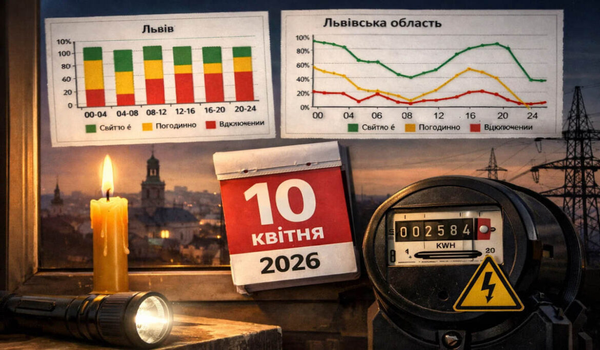 Графік погодинних відключень у Львові 10 квітня 2026: коли не буде світла та які черги вимикатимуть