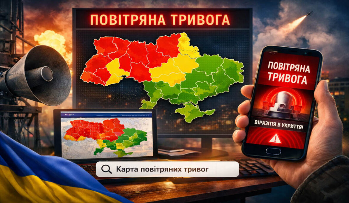 Карта повітряних тривог України онлайн: де зараз тривога, які області в небезпеці і як швидко перевірити