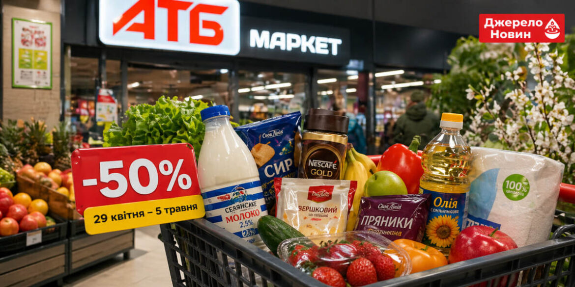 АТБ запустив знижки до -50% з 29 квітня по 5 травня 2026 року: топ акційних товарів тижня