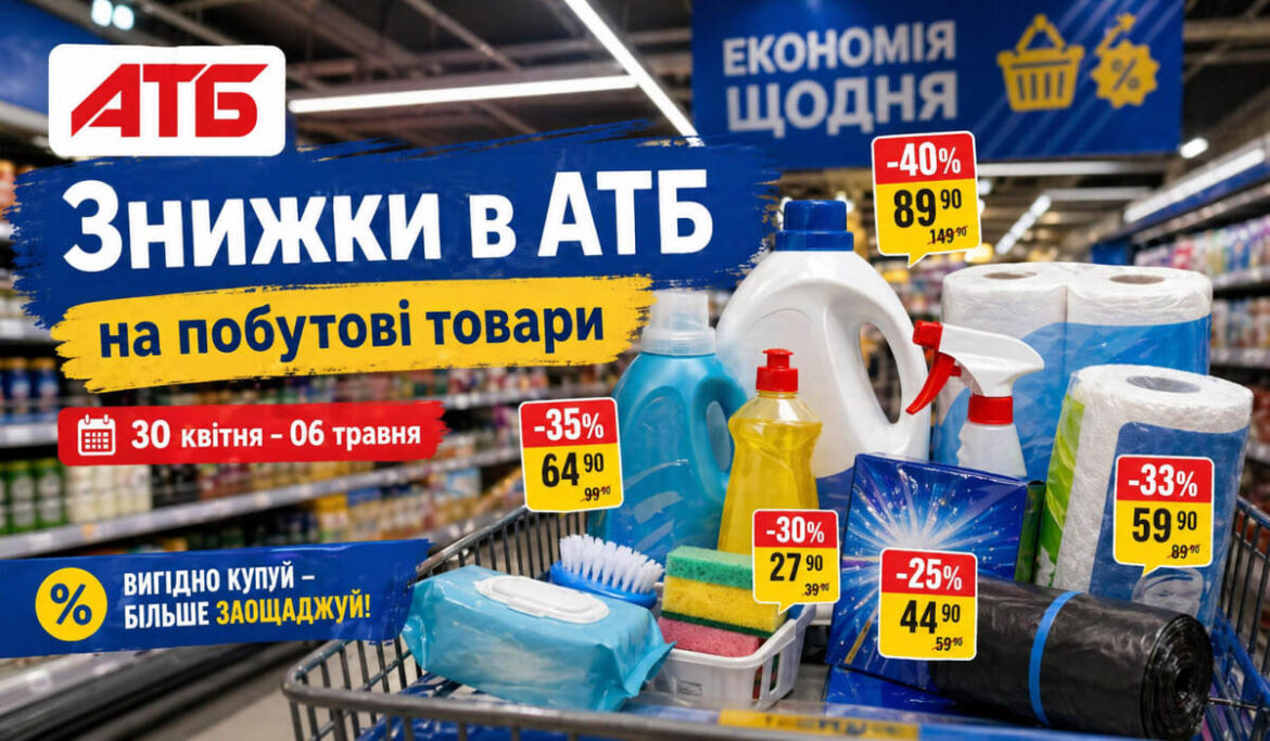 АТБ акція «7 днів» з 30 квітня по 6 травня: що вигідно купити зі знижками до 42%