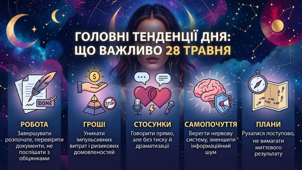 Гороскоп на 28 травня 2026 року: кому пощастить, а кому варто бути обережним