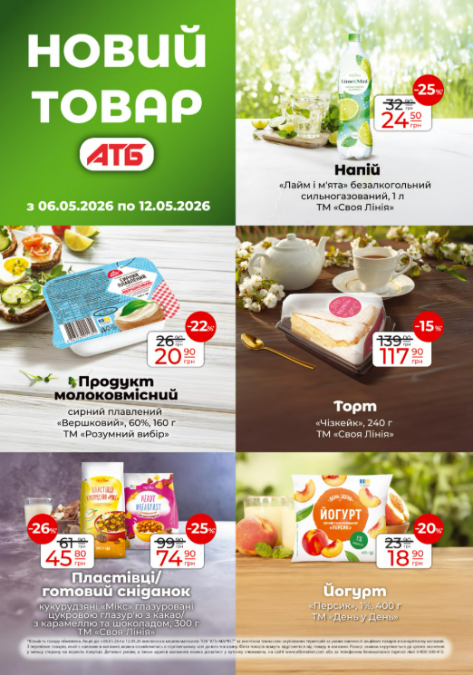 АТБ запустив нові товари зі знижками до 26%: що купити з 6 по 12 травня