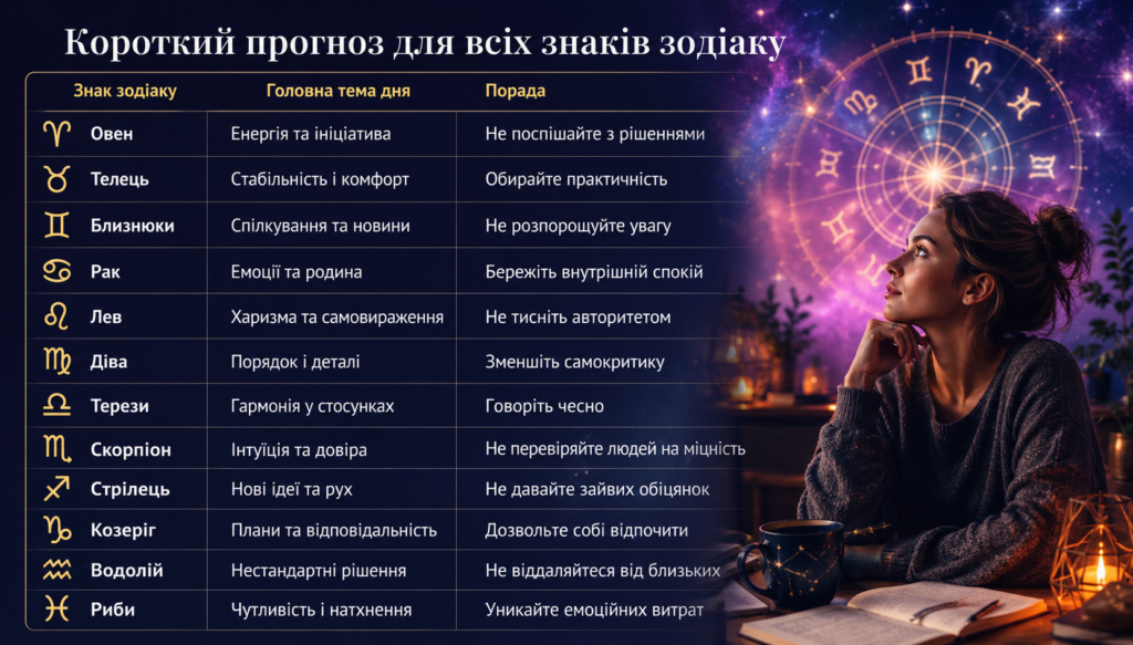 Гороскоп на 20 червня 2026 року: кому день принесе удачу, важливі розмови та нові рішення