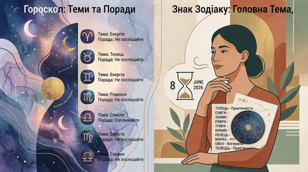 Гороскоп на 8 червня 2026 року: кому день принесе важливі рішення, гроші й нові емоції