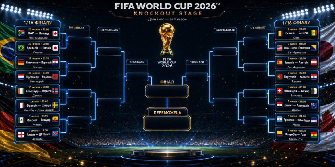 Сітка плейоф ЧС-2026 вже сформована: усі пари 1/16 фіналу і матчі 28–29 червня