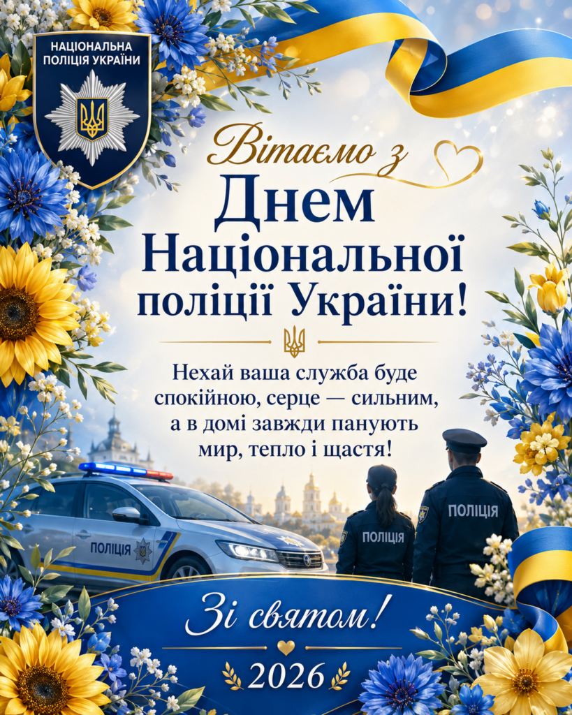 День Національної поліції України 2026: красиві привітання, короткі побажання і листівки