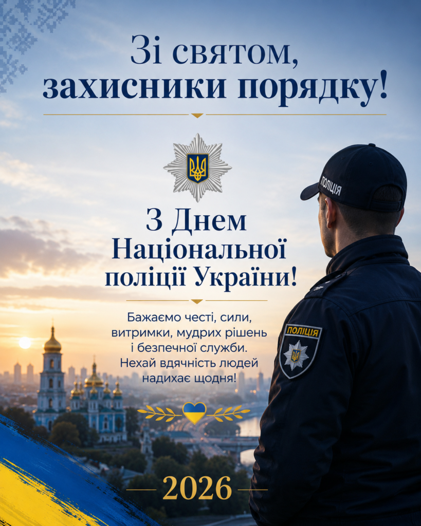 День Національної поліції України 2026: красиві привітання, короткі побажання і листівки