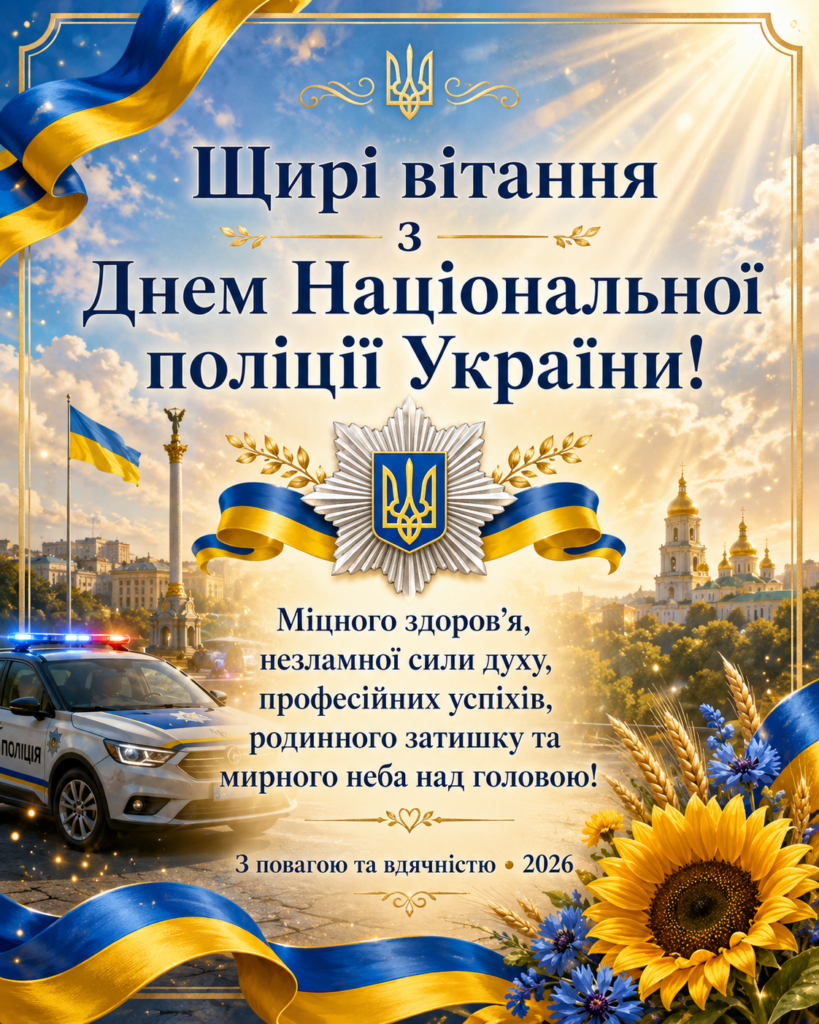 День Національної поліції України 2026: красиві привітання, короткі побажання і листівки