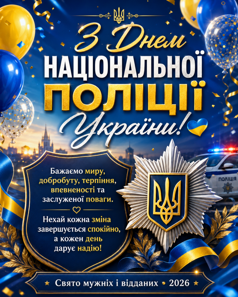 День Національної поліції України 2026: красиві привітання, короткі побажання і листівки
