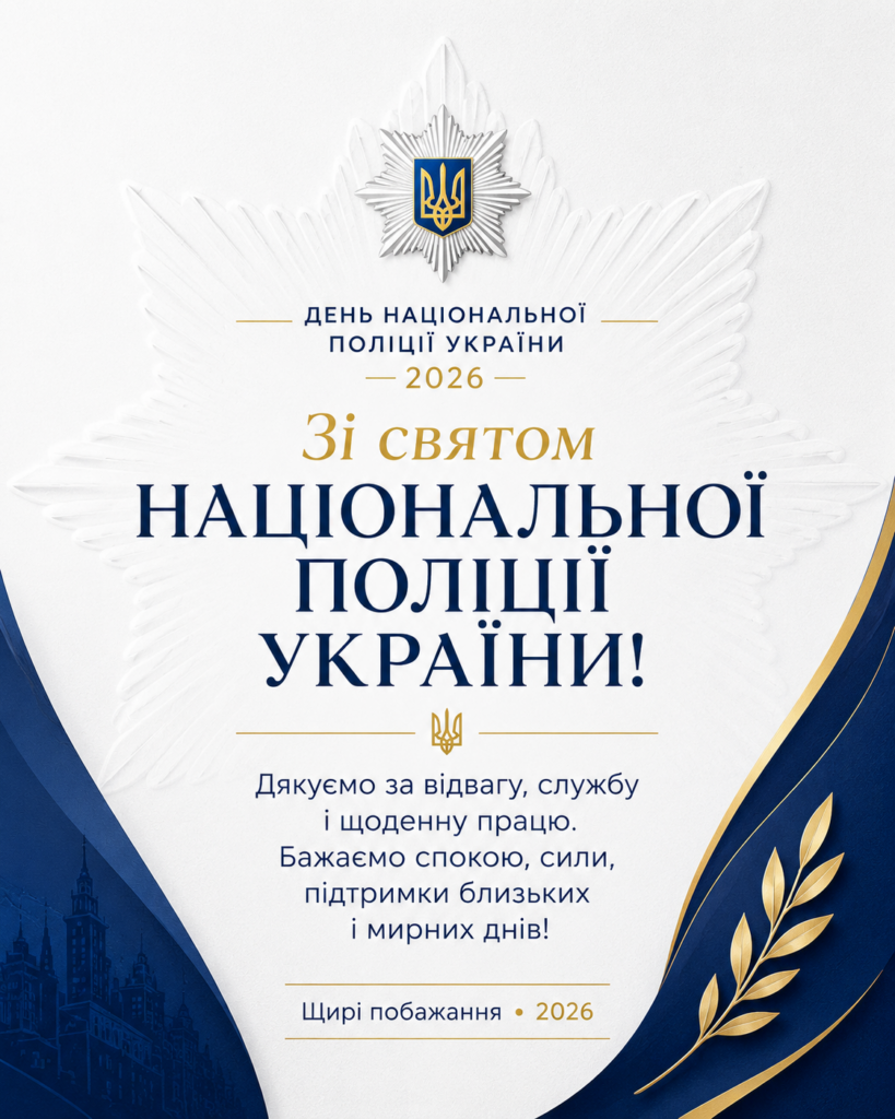 День Національної поліції України 2026: красиві привітання, короткі побажання і листівки
