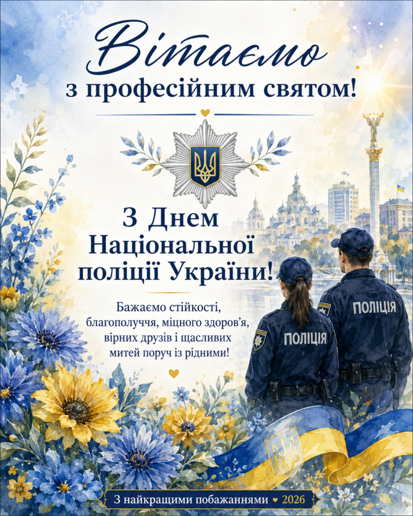 День Національної поліції України 2026: красиві привітання, короткі побажання і листівки
