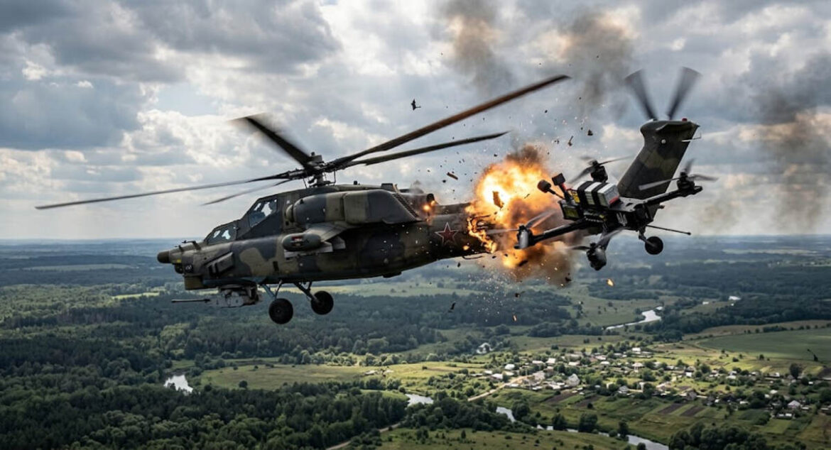 Сили безпілотних систем повідомили про знищення Мі-28 у польоті: що видно на відео